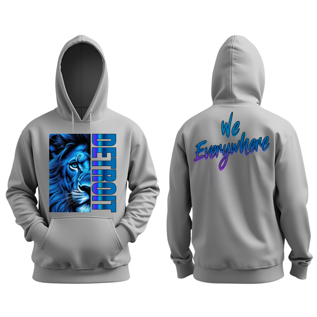 Detroit We Everywhere "Blue Face Lion" Hoodie