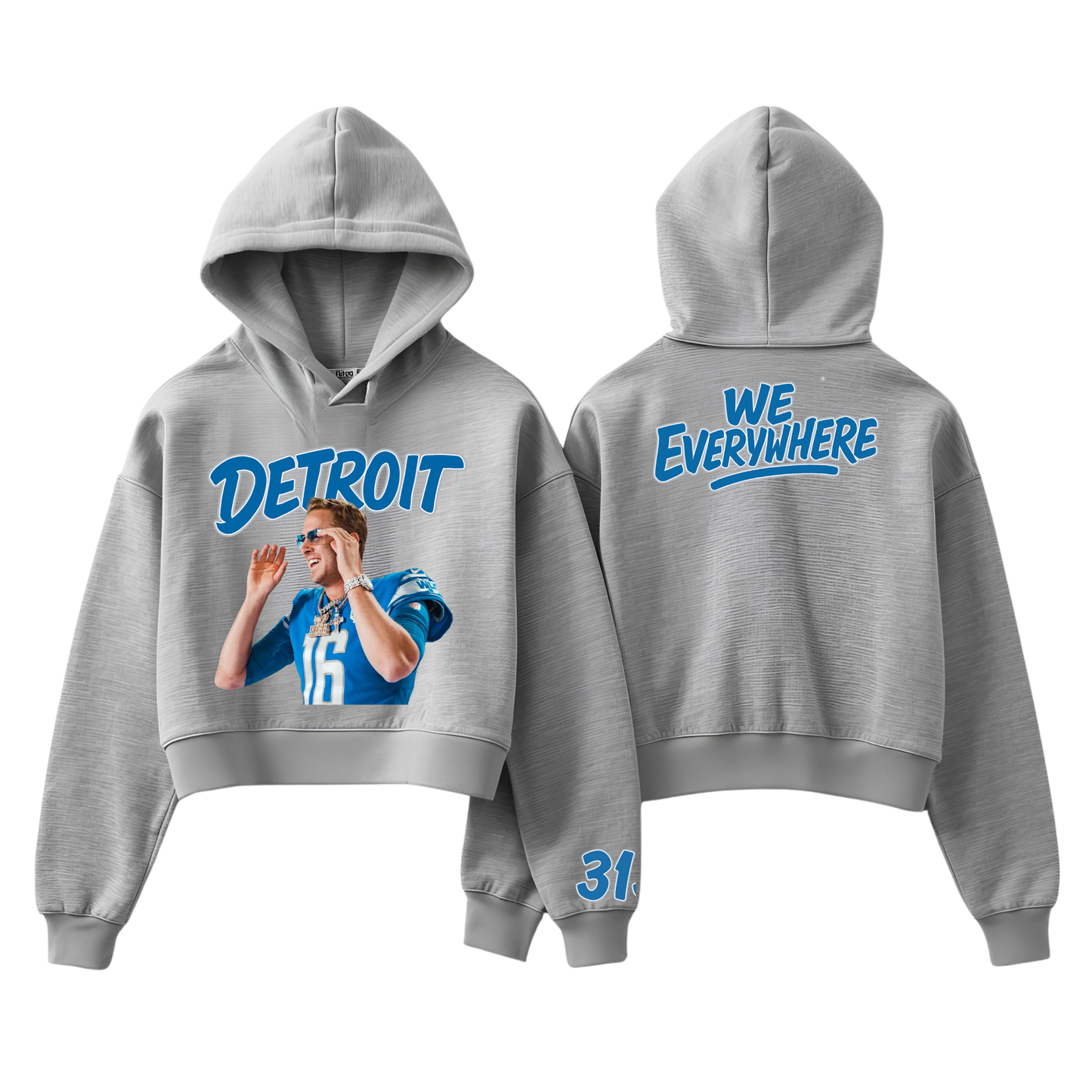 Detroit We Everywhere Women's Goff Cropped Top Hoodie