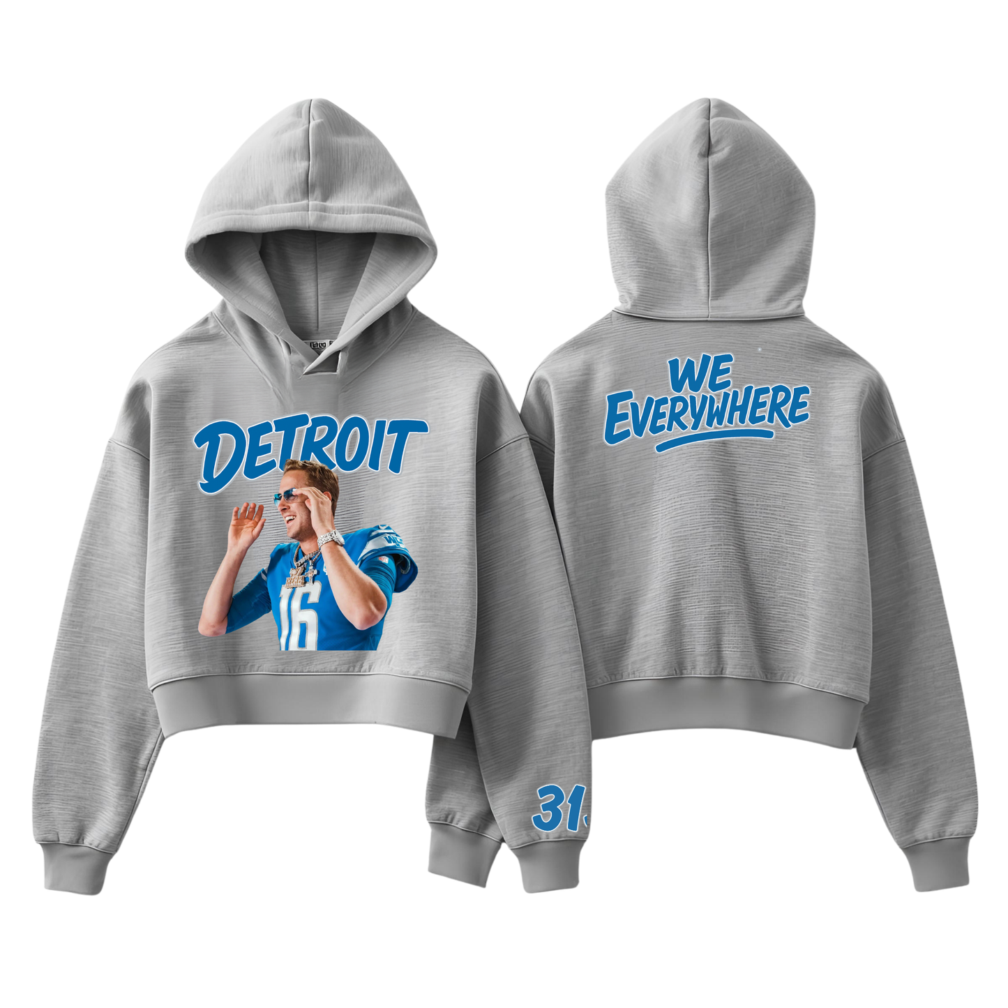 Detroit We Everywhere Women's Goff Cropped Top Hoodie