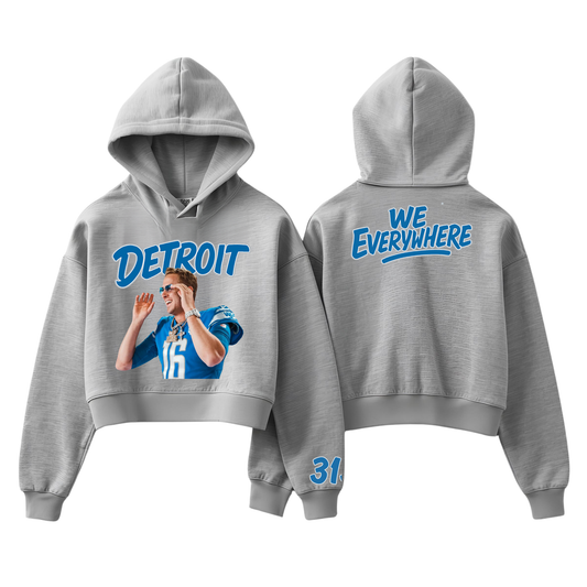 Detroit We Everywhere Women's Goff Cropped Top Hoodie