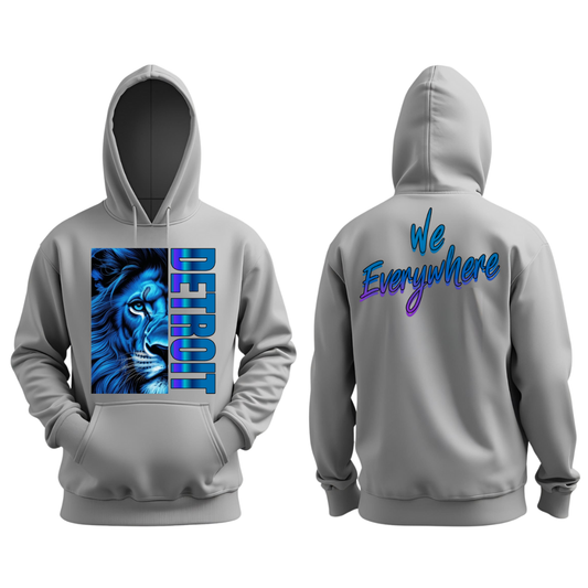 Detroit We Everywhere "Blue Face Lion" Hoodie