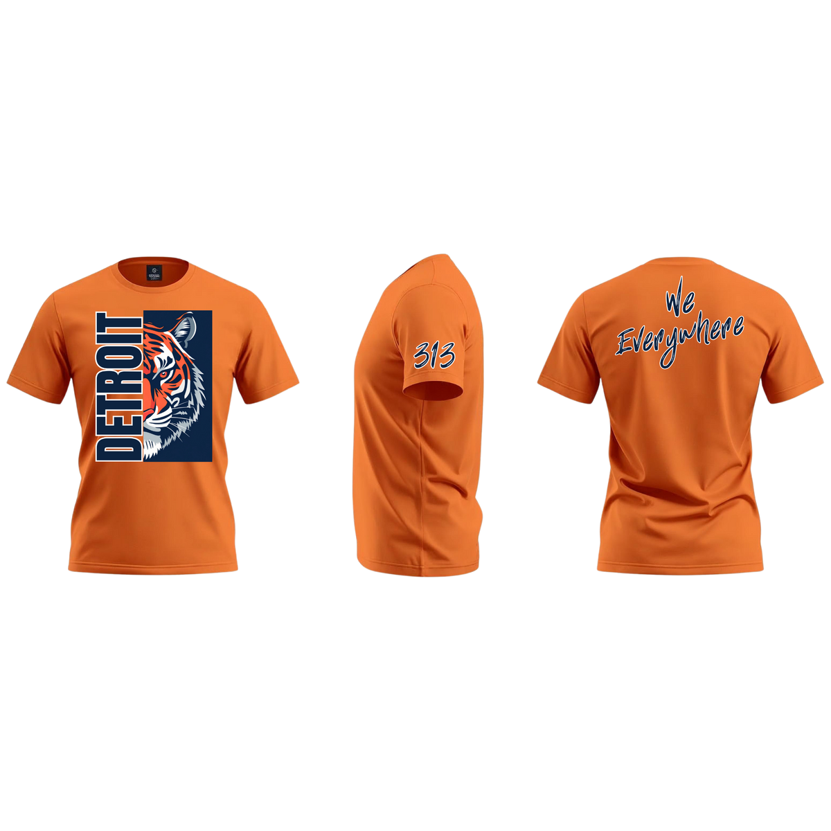 Detroit We Everywhere Tiger T-Shirt (Men/Unisex)