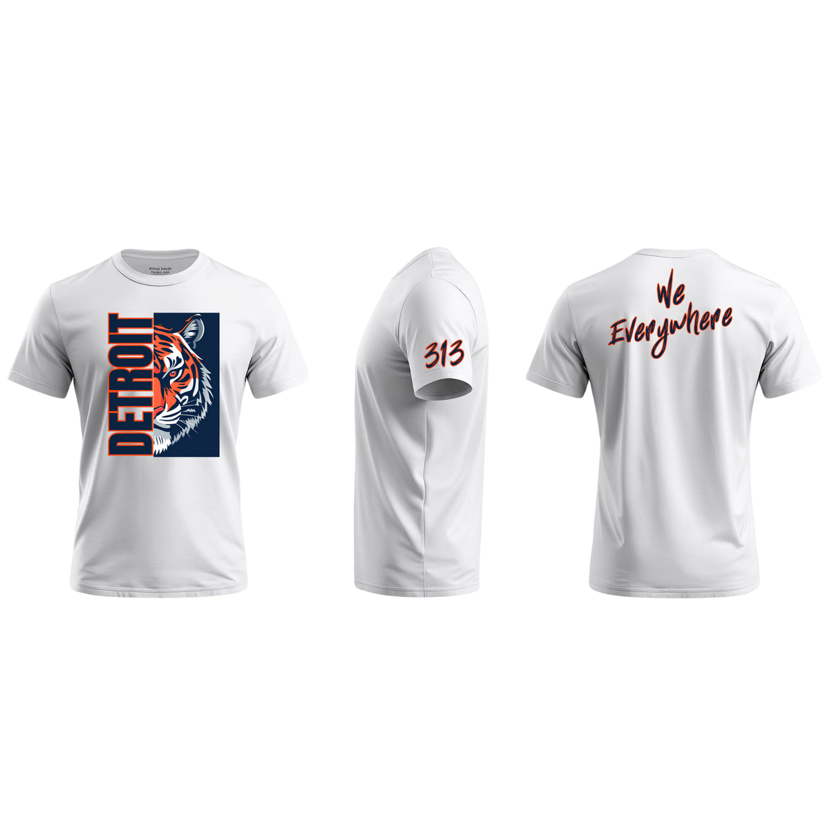 Detroit We Everywhere Tiger T-Shirt (Men/Unisex)