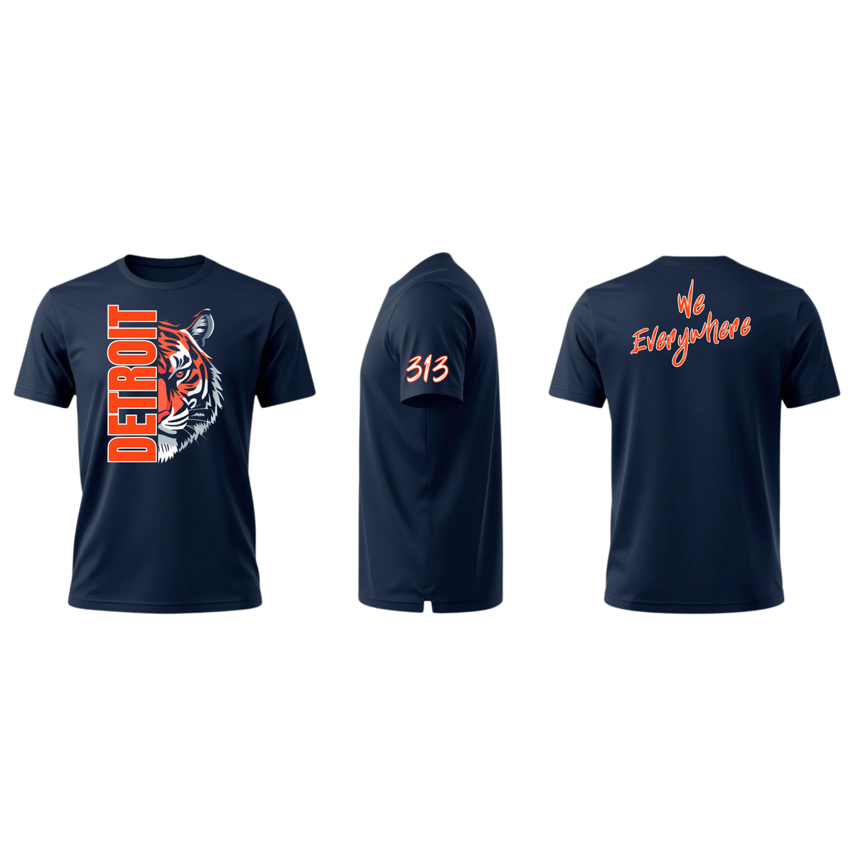 Detroit We Everywhere Tiger T-Shirt (Men/Unisex)