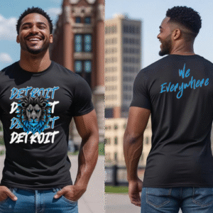 Detroit We Everywhere Big Face Lion T-Shirt