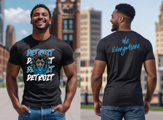 Detroit We Everywhere Big Face Lion T-Shirt